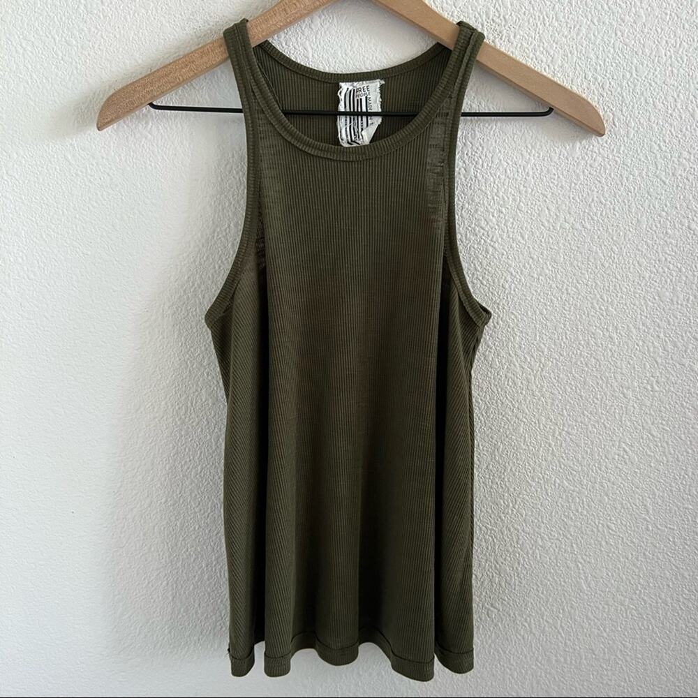 Free People We the Free High Neck Muscle Ribbed Tank XS